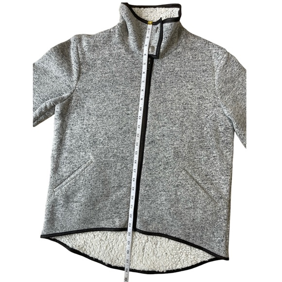 Barneys New York Gray Knit Fleece 3/4 Sleeve Oversized Jacket - Size 4 - Picture 7 of 9